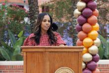 Renisha Gibbs at podium