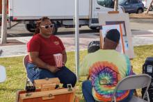 woman getting her portrait done